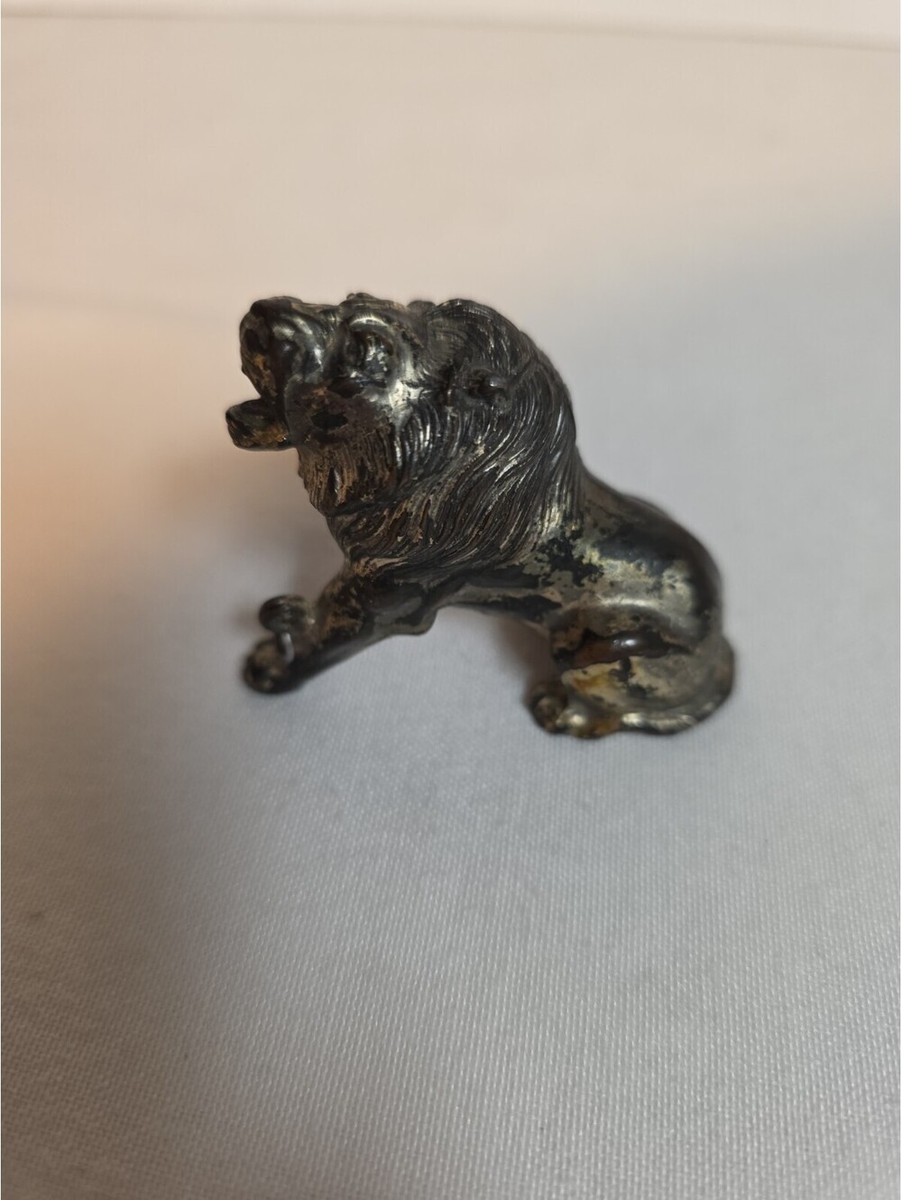 Vintage Japan 1.75" Cast Metal Roaring Lion Pocket Watch Fob Charm Souvenir